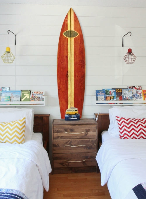 Vintage Look Red Surfboard Wall Art Novus Decor