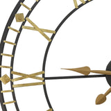 Vintage Style Metal Wall Clock w/ Black & Gold Novus Decor