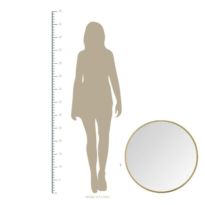 28" Aubrey Gold Metal Framed Wall Mirror Novus Decor
