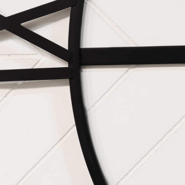 White Wood and Black Metal Wall Clock 31.5" - Novus Decor Wall Decor
