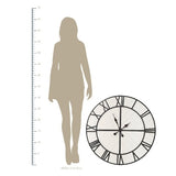 White Wood and Black Metal Wall Clock 31.5" - Novus Decor Wall Decor