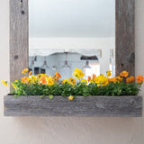 Rustic Weathered Gray Reclaimed Wood Plank Mirror with Shelf Novus Decor