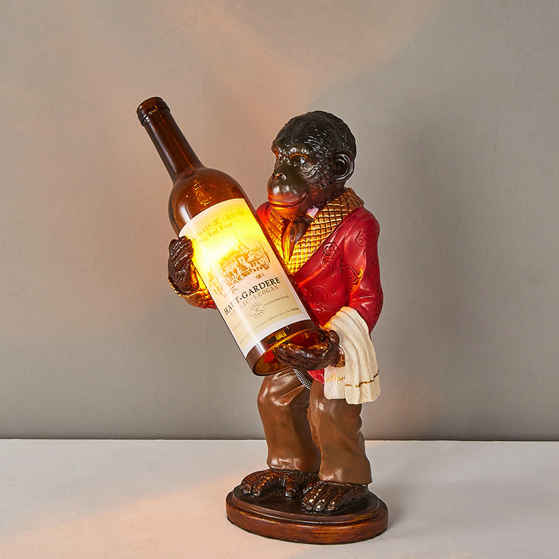 Monkey in a Red Suit Table Lamp - Novus Decor Lighting