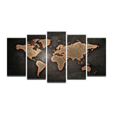 5 Piece World Map Oil Painting Novus Decor