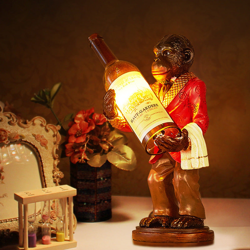 Monkey in a Red Suit Table Lamp - Novus Decor Lighting