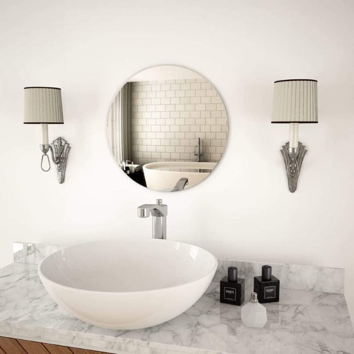 Frameless Mirror Round 11.8" Glass - Novus Decor Wall Decor