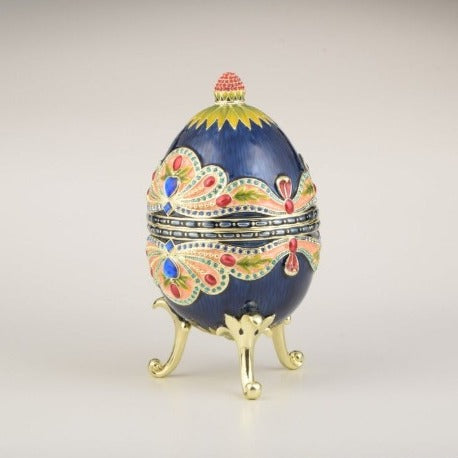 Blue Colorful Russian Faberge Egg - Novus Decor Accessories