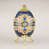 Blue Colorful Russian Faberge Egg Novus Decor