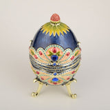 Blue Colorful Russian Faberge Egg Novus Decor