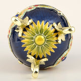 Blue Colorful Russian Faberge Egg Novus Decor
