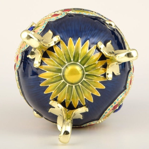 Blue Colorful Russian Faberge Egg Novus Decor