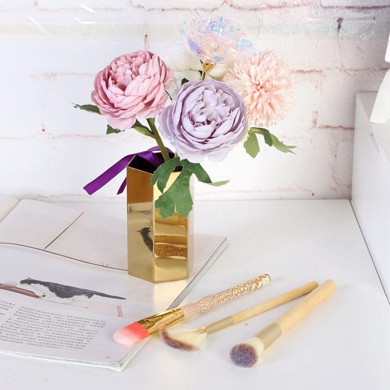 Electroplated Gold Vase - Novus Decor Accessories