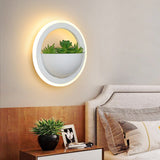 Circle Wall Lamp with Artificial Plant - Novus Decor Lighting