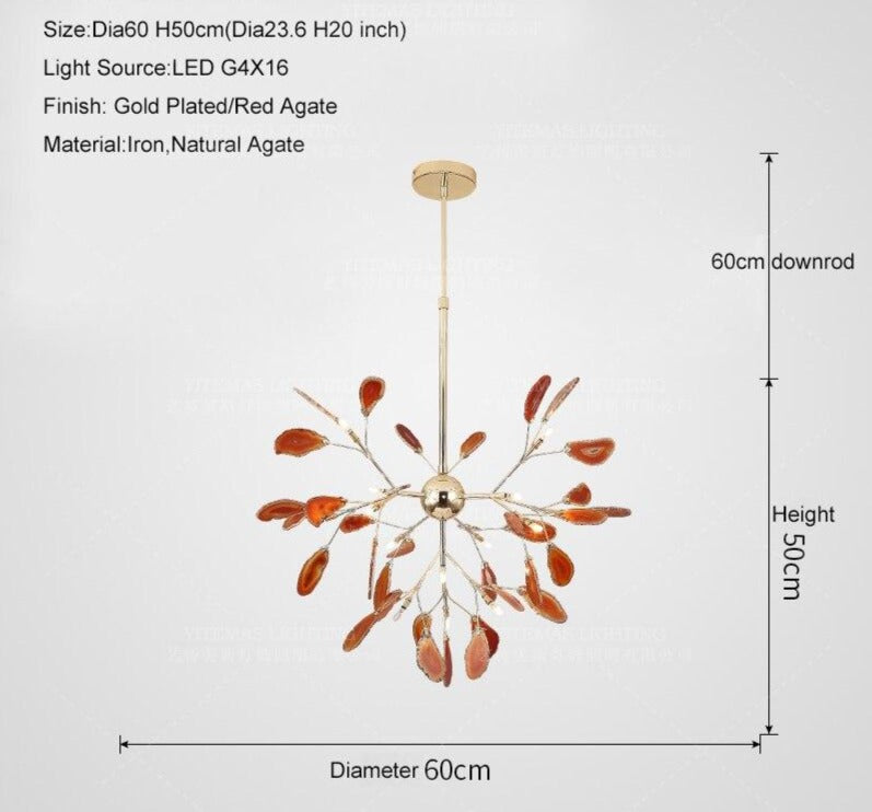 Natural Agate Stone Chandelier - Novus Decor Lighting