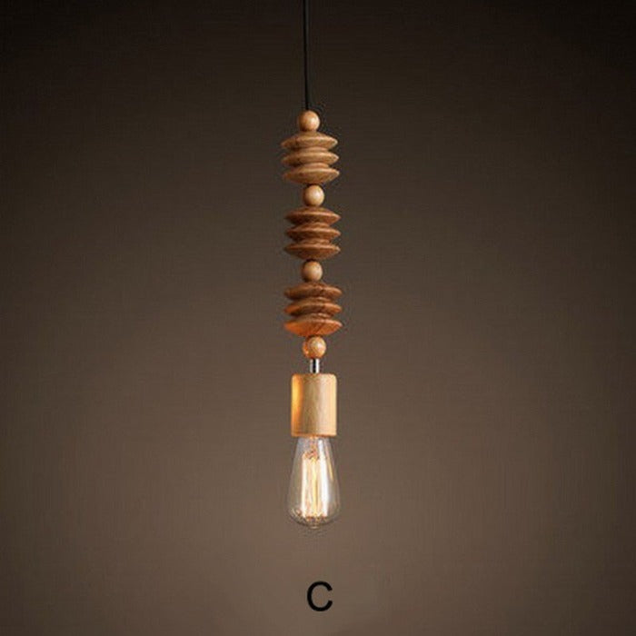 Wooden Beads Pendant Light - Novus Decor Lighting