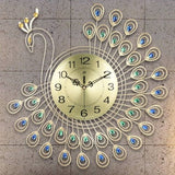 Peacock Metal Wall Clock - Novus Decor Wall Decor