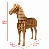 Majestic Wooden Horse Bookcase 62.6" H - Novus Decor Accessories