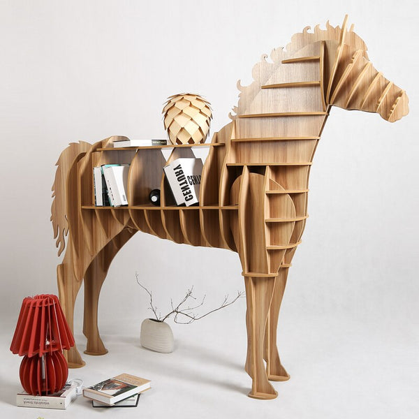 Majestic Wooden Horse Bookcase 62.6" H - Novus Decor Accessories