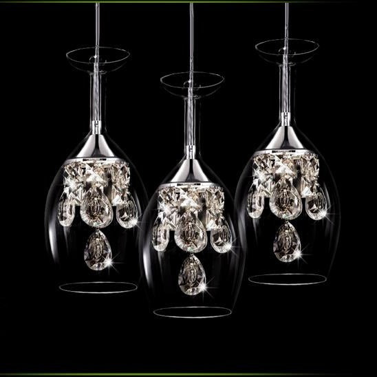 Wine Glass Crystal Pendant Light - Novus Decor Lighting