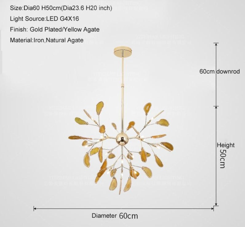 Natural Agate Stone Chandelier - Novus Decor Lighting