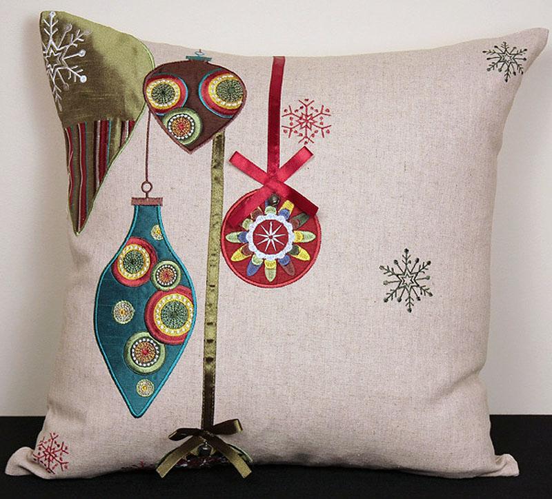ML12001 Noel Ornaments Holiday Pillow 18" x 18" - Novus Decor pillow