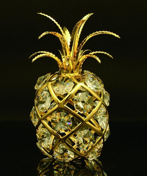 24K Gold/Silver Plated Pineapple with Swarovski - Novus Decor Accessories