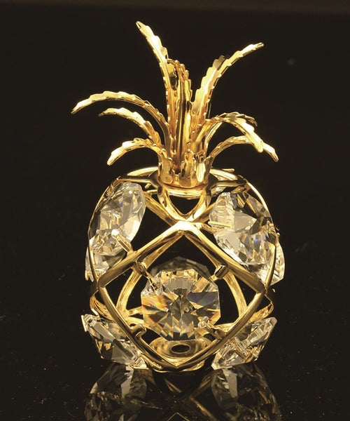 24K Gold/Silver Plated Pineapple with Swarovski - Novus Decor Accessories