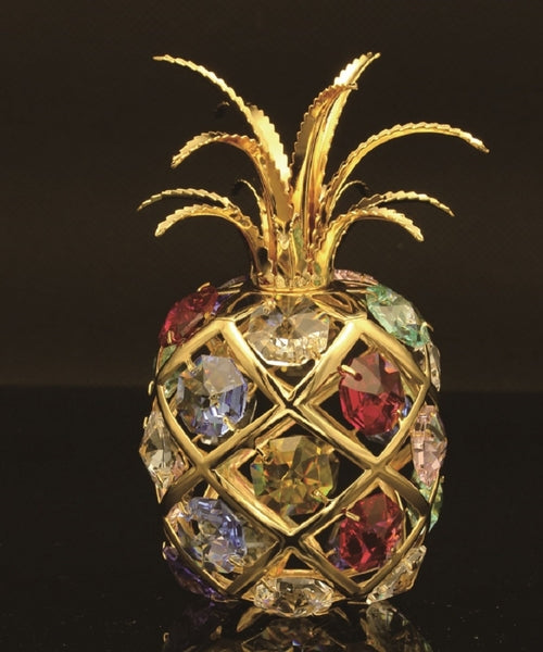 24K Gold/Silver Plated Pineapple with Swarovski - Novus Decor Accessories