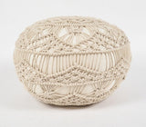 Cream Macrame Cotton Pouf Novus Decor