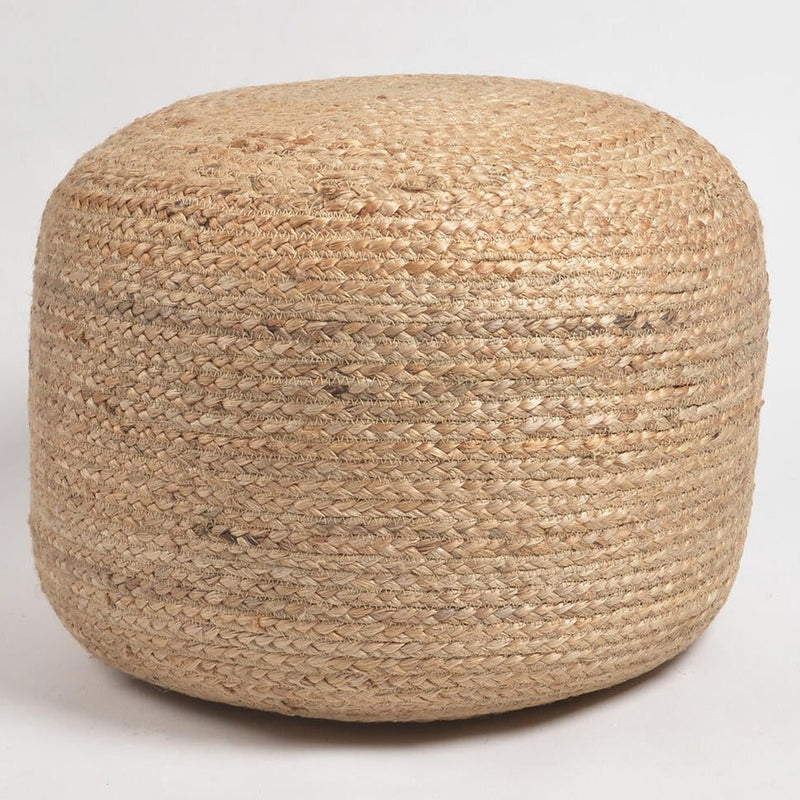 Hand Braided Jute Pouf - Novus Decor Accessories