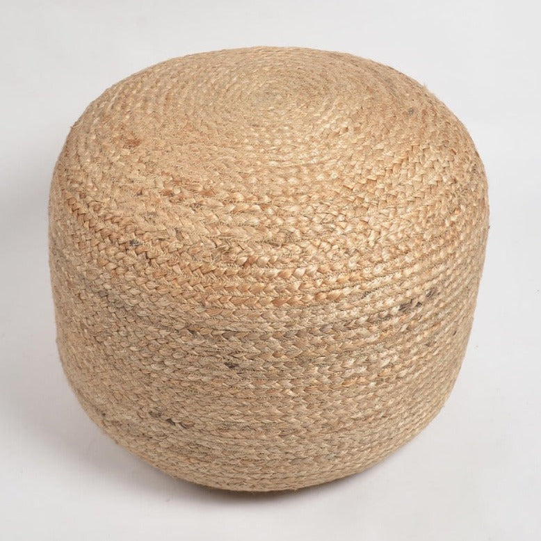 Hand Braided Jute Pouf - Novus Decor Accessories
