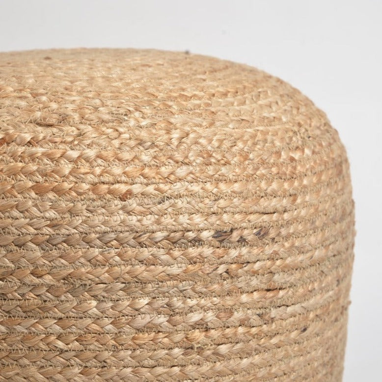 Hand Braided Jute Pouf - Novus Decor Accessories