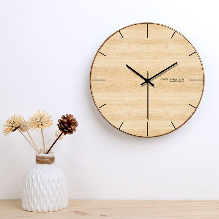 Minimalist Wooden Wall Clock Novus Decor
