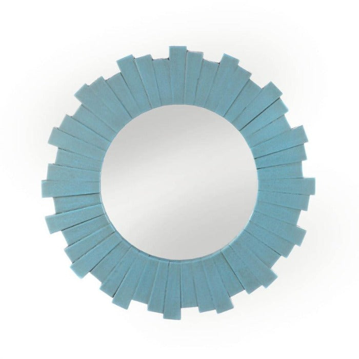 Aqua Sunburst Wall Mirror - Novus Decor Wall Decor