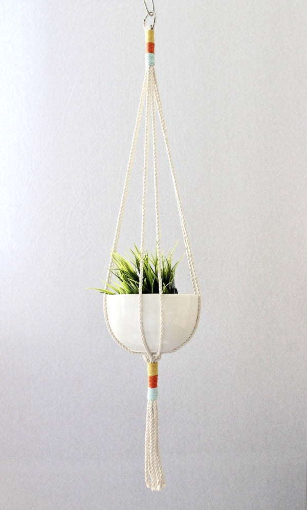 macrame multi plant hanger Macrame Cotton Plant Hanger