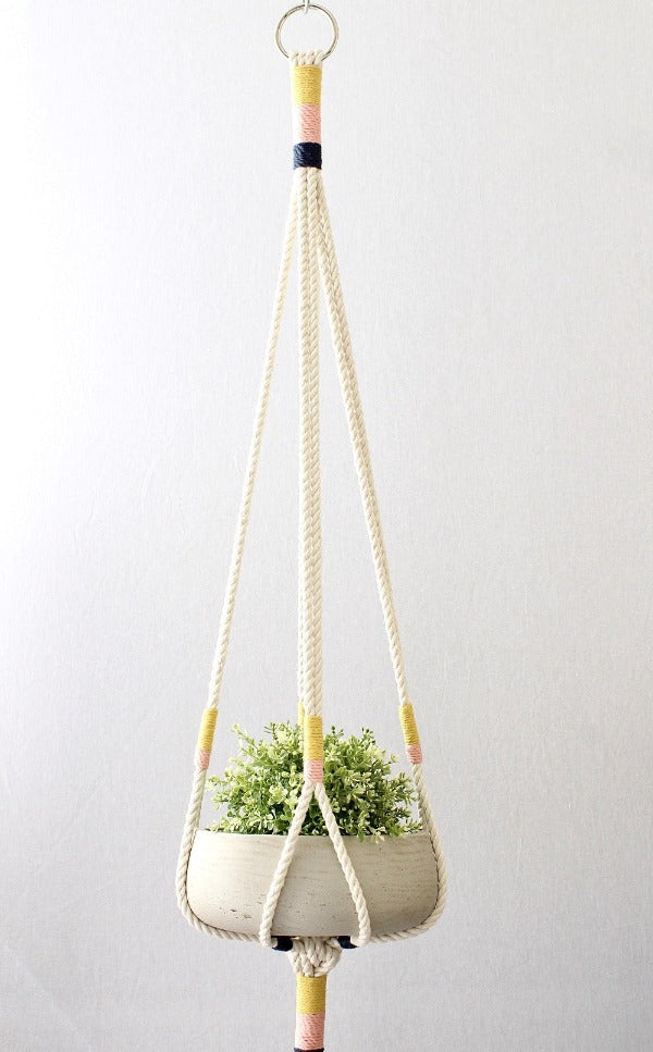 macrame plant hanger for large pot Macrame Cotton Plant Hanger