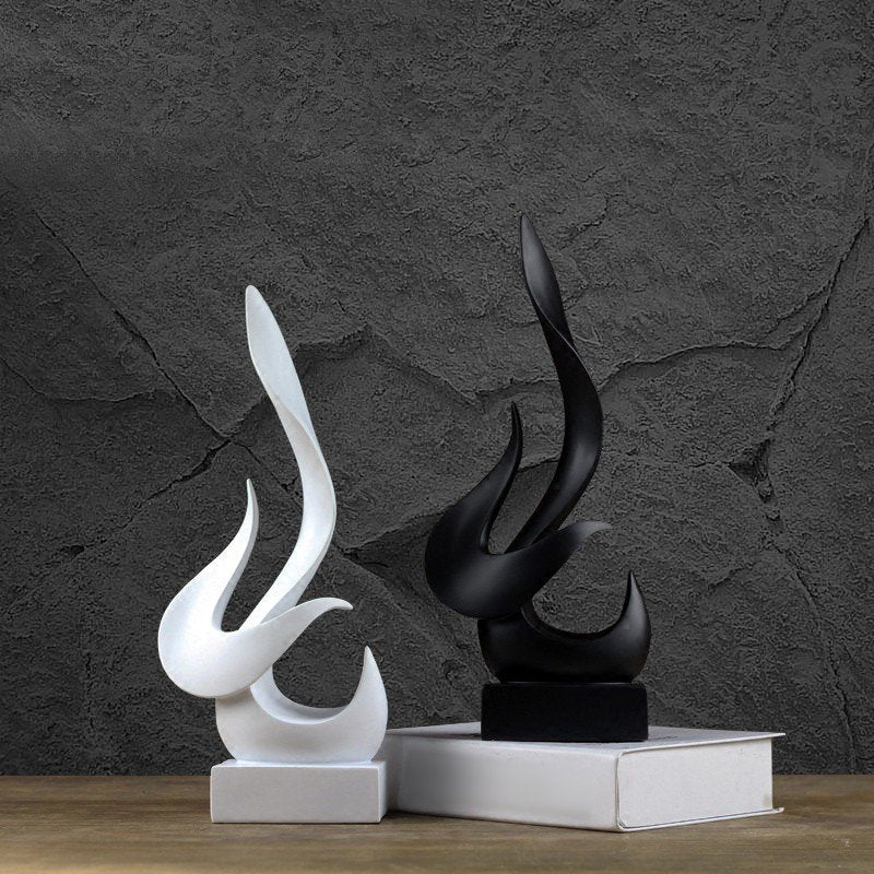 Modern Resin Flame Sculpture - Novus Decor Accessories