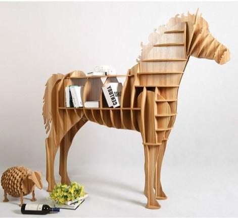 Majestic Wooden Horse Bookcase 62.6" H Novus Decor