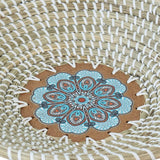Natural Woven Fruit Basket Bowl with Wooden Base, Handmade Seagrass - Novus Decor Wall Decor