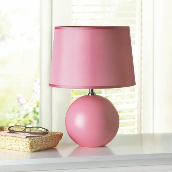 Ceramic Sphere Base Table Lamp - Pink - Novus Decor Lighting