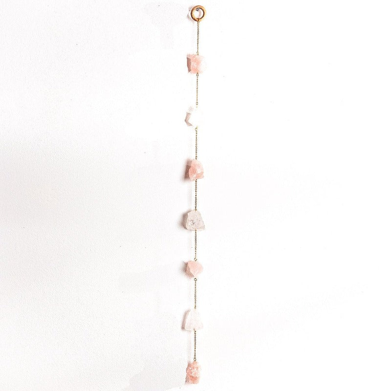 Rose Quartz + Clear Quartz 24" Wall Hanging - Novus Decor Accessories